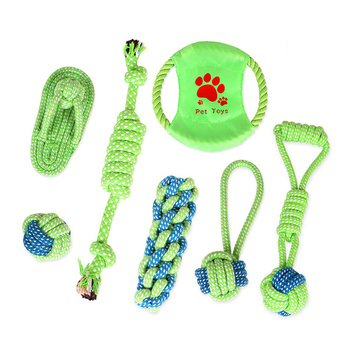 Trends Pet Dog Interactive Chewing Rope Ball Toy Set 7pcs