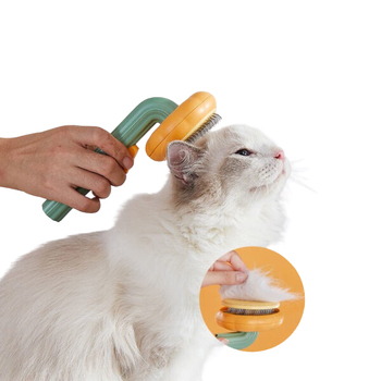 Kutiepaw Pumpkin Self Cleaning Slicker Brush for Pets